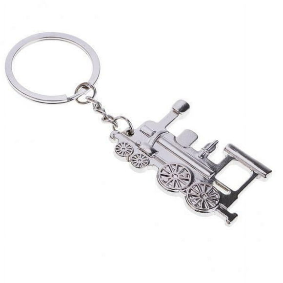 4xsilver Locomotive Train Metal Chain Key Craft Reft Creative 6 piezas