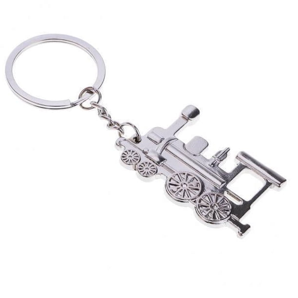 4xsilver Locomotive Train Metal Chain Key Craft Reft Creative 6 piezas