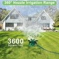 thumbnail image 2 of TSV Garden Sprinkler, 360° Rotating Automatic Lawn Sprinkler, Irrigation System Covers up to 3600 Square Feet, Green, 2 of 6