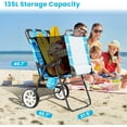 thumbnail image 7 of QRKD Beach Cart Chairs with Wheels, 2 in 1 Heavy Duty Beach Chair with Canopy Shade, Folding Lounge Chair with Integrated Wagon Pull Cart Combination, Perfect for Backyard, Pool or Picnic,Denim, 7 of 7