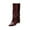 Red, variant on Xfvqtps Womens Knee High Boots Winter Pointed Toe Low Heel Fashion Boots Slouchy Trouser Boots Stretch Faux Leather for Casual Wear Red