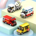 thumbnail image 4 of Lego Block Car Small Particle Children's Toy Car Sports Car Assembled Block Racing Fire Truck Toy Model, 4 of 5