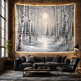 thumbnail image 6 of Winter Birch Grove with Snowy Path and Ethereal Light, Serene Boho for Nature Lovers, Tranquil Forest Wall Art, Christmas Gift Tapestry Wall Hanging for Bedroom and Living Room, 6 of 7