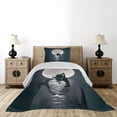 thumbnail image 3 of Ambesonne Underwater Quilted Coverlet 2 Pcs, Mermaids at Night, Twin Size, Black Grey, 3 of 5
