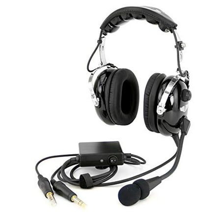 Rugged Air RA950 Stereo General Aviation Pilot Headset with Active Noise Reduction Featuring Gel Ear Seals and Full Flex