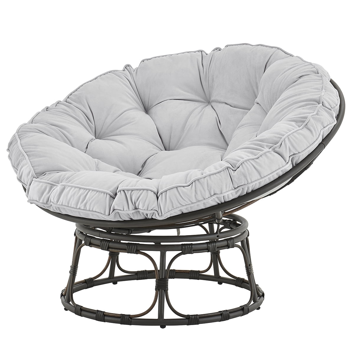 Papasan Chair Oversized Round Chair with with Fabric Cushion (Grey) - Walmart.com - Walmart.com