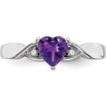thumbnail image 4 of Sterling Silver Rhodium-Plated Amethyst And Diamond Ringsize 6 (Width 1.6 To 3.1) - Jbsp, 4 of 5
