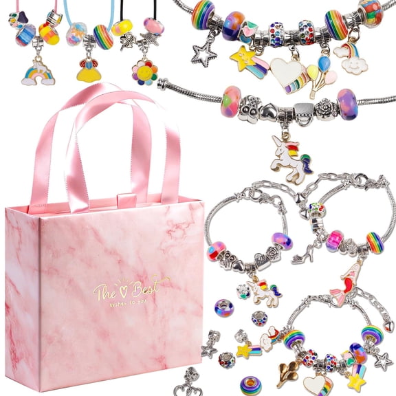 Sweet Rainbow Bead Bracelet for Girls – Cute Charm Jewelry Gift Idea