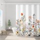 thumbnail image 2 of Shower Curtain, Fabric Shower Curtain Lined Floral White Shower Curtain - Waterproof Bathroom Shower Curtain, 2 of 4