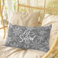 thumbnail image 4 of Snowflakes Pillow Covers, Linen Long Throw Pillow Case, Grey Snow Winter Retro Abstract Art Holiday Pillow Protector Decorative Cushion Cover for Living Room/Bedroom 20" x 30", 4 of 8