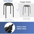 thumbnail image 5 of RELAX4LIFE 6-Pack Metal Stackable Stools, 17.5’’ Backless Nesting Stools w/Round Top, Metal Frame for Home Office School, Adults Students Flexible Seating, Portable Classroom Stools Set of 6 (Black), 5 of 9