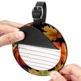 thumbnail image 2 of Maple Leaf Pumpkin Set of 2pcs PU Leather Round Suitcase Tags with Privacy Cover and Name ID Tag - Ideal for Travel Luggage, Handbags, Backpacks, School Bags, 2 of 6