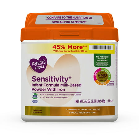 Parent's Choice HMO & Non-GMO Sensitivity® Infant Formula with Iron, 33.2 (Best Formula For Lactose Sensitive Babies)