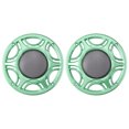 thumbnail image 1 of 2 Piezas 6.89" Coche Metal Audio Altavoz Rejilla Cubierta Malla Verde, 1 of 6