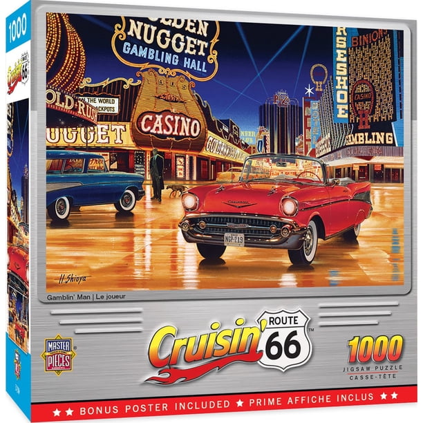 MasterPieces Cruisin' Route 66 1000 Puzzles Collection - Rompecabezas de 1000 piezas Gambl MasterPieces MasterPieces