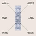 thumbnail image 3 of JONATHAN Y WASHABLE 2 x 8 Runner Rug, Alanya Ornate Medallion - Navy/Cream, WSH100A-28, 3 of 4