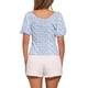 thumbnail image 3 of INSPIRAR CHIC Blusa Floral para Mujeres Cuello Cuadrado con Escote en Corazón Manga Abullonada Espalda Fruncida Top Casual Blanco Azul M, 3 of 6