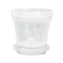 Hvmvliv Clear Orchid Pots 5Pcs Transparent Planting Pots with Holes Plastic Planting Cultivation Pots Breathable Flower Plant Nursery Pot with Trays Garden Supplies Multicolor