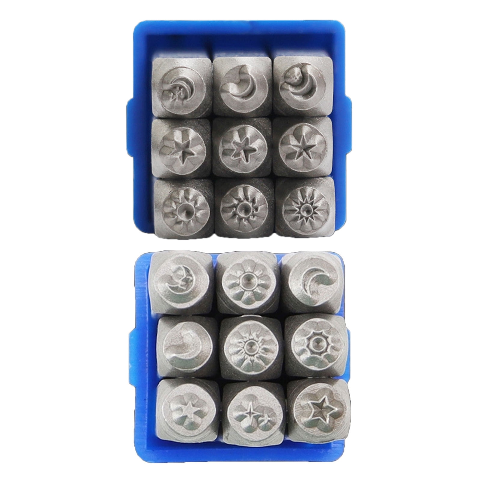 9Pcs Leather Punches Embossing Tool 3mm Sun Star Stamper Metal Punching Tool For Leather Engraving Jewelry Making