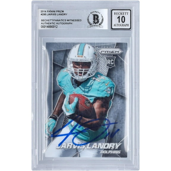 Jarvis Landry Miami Dolphins Autographed 2014 Panini Prizm #295 Beckett Fanatics Witnessed Authenticated 10 Rookie Card - Fanatics Authentic Certified