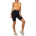 thumbnail image 2 of Unique Bargains Women's Sports Bra Medium Support Workout Longline Yoga Tank Top XL Light Orange, 2 of 6