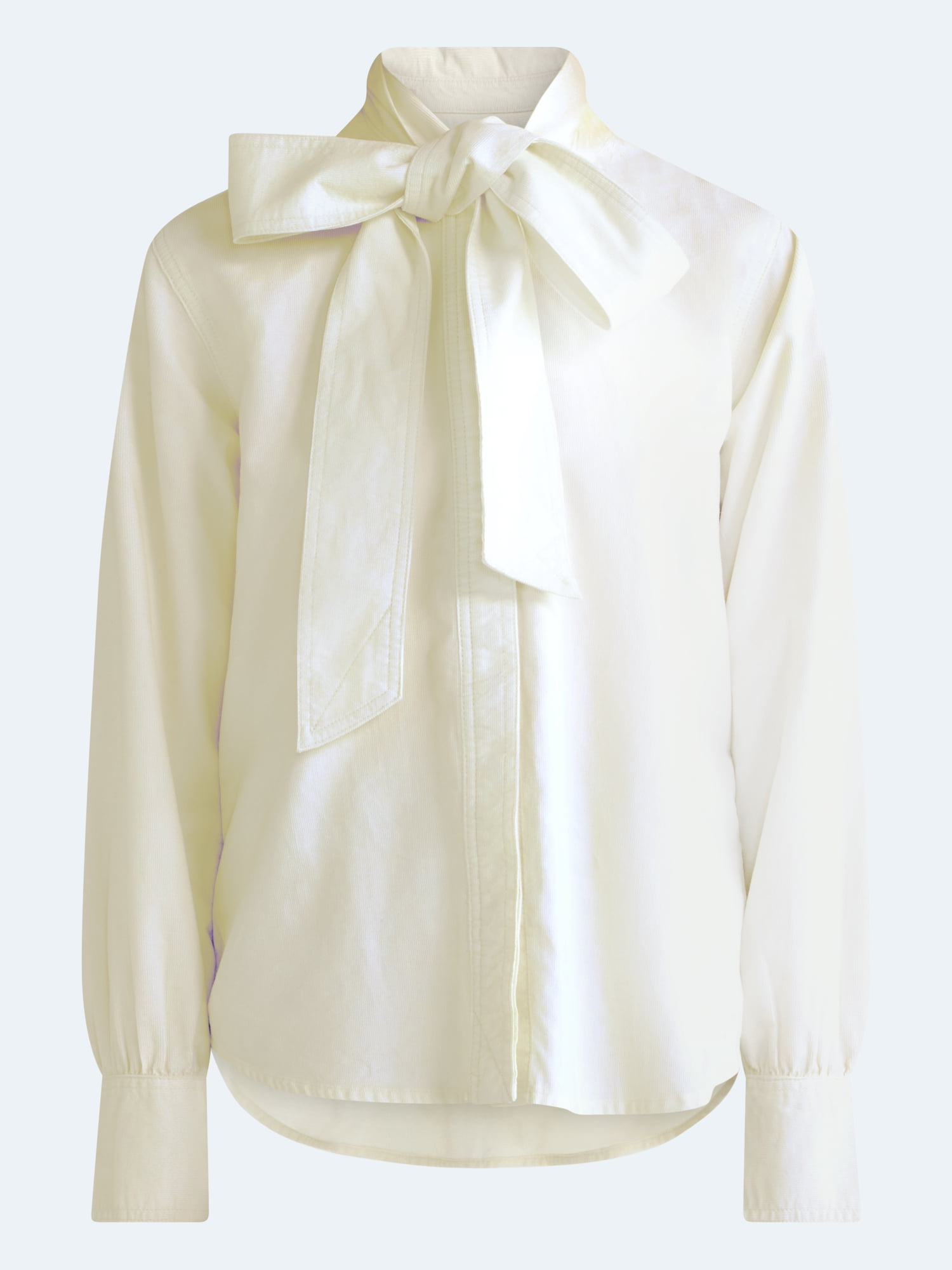 Free Assembly Women's and Women's Plus Long Sleeve Tie Neck Shirt, Sizes XS-4X