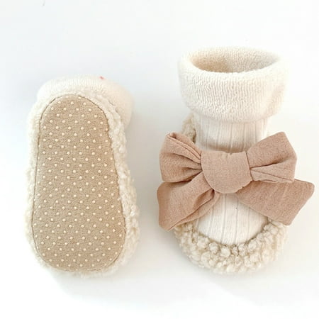 

Boots Baby Essentials Boy Girl Shoes Beige Gifts Warm Cute Bow Tie Booties Overstock Clearance Products L