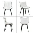 thumbnail image 3 of Kidol & Shellder Upholstered Dining Chair Set of 2 Washable PU Fuax Leather Living Room Side Chairs, White, 3 of 10