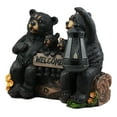 thumbnail image 2 of Ebros Beacon Of Happiness Rustic Black Bear Family Welcome Sign Statue With Solar LED Light Lantern, 2 of 6