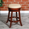 thumbnail image 1 of Cfowner 30" Bar Stool, Cherry Finish, Bone Leather Seat, 1 of 4