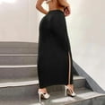 thumbnail image 4 of PUMISAS High Waisted Long Skirts For Women Soft High Elastic Waist Solid Color Wrap Hip Skirts Casual Loose Skirts, 4 of 7
