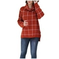 thumbnail image 2 of Aqestyerly Cardigans à Capuche pour Femmes Mode Femmes Décontracté Manches Longues à Carreaux Col Roulé Chandail Col Roulé2, 2 of 8