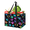 Multicolor 1, variant on CURLYOOT Colorful Paw Pattern Reusable Grocery Bag, Large Foldable Grocery Totes Shopping Bag for Groceries, Black Shopping Bags with Handles for Kitchen Trunk Picnic