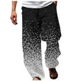 thumbnail image 2 of Virmaxy Work Pants For Men Gradient 3D Print Sweatpants Elastic Waist Drawstring Straight Cargo Pants Black-E XL, 2 of 5