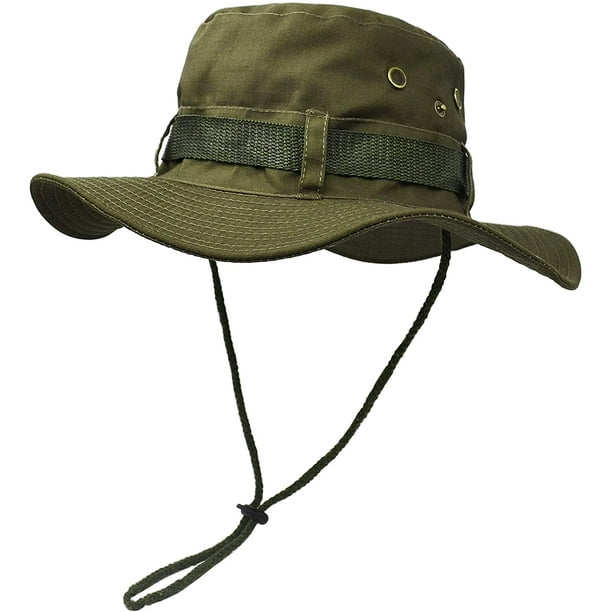 Outdoor Sun Hat Double Layer Army Style Bush Jungle Cap for Fishing Hunting