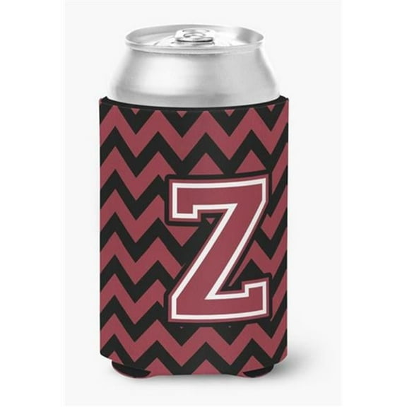 Letter Z Chevron Garnet & Black Can or Bottle Hugger