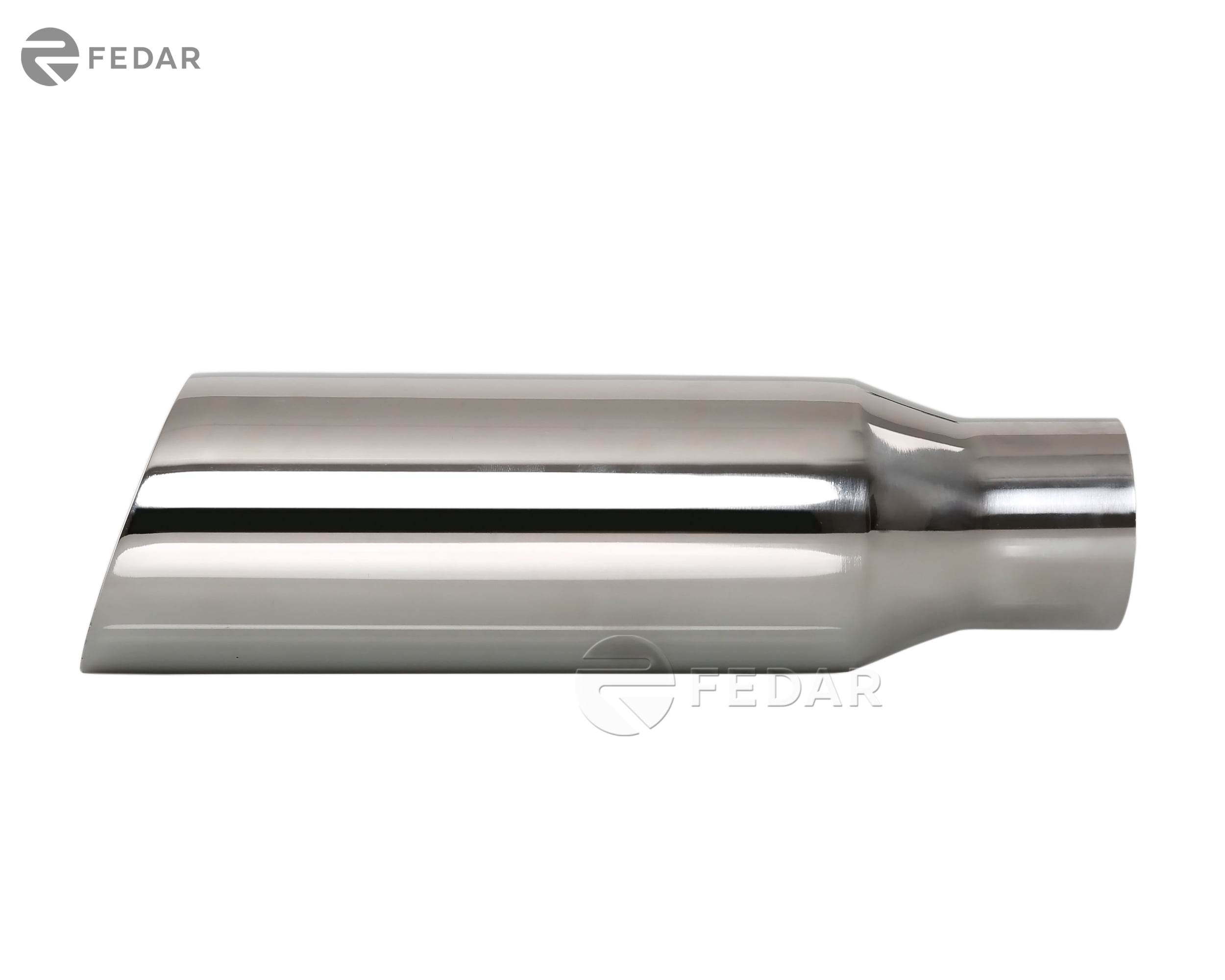Exhaust Tip Tail Pipe Tailpipe 12 Long 2.5 Inlet 3.5 Outlet Dual Wall Angle Cut