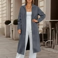 thumbnail image 2 of Arlun Long Hoodies Lightweight Cardigans for Women Open Front Loose Soft Comfort Trendy Coats Fall Winter Fashion Plain Thin Cardigan Jackets with Pockets Grey XL, 2 of 8
