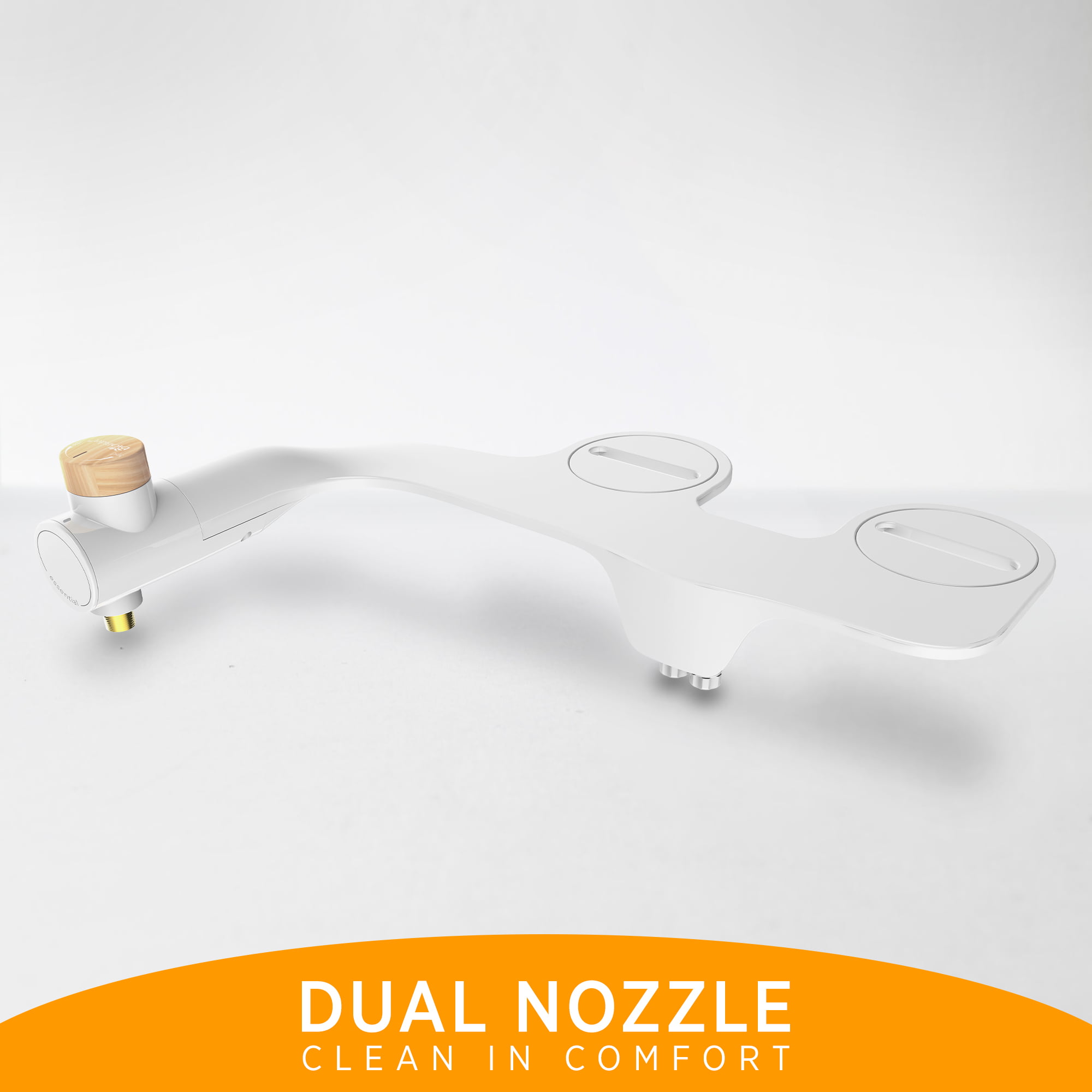 BioBidet Essential Simple Dual Nozzle Bidet Attachment White 