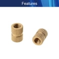 thumbnail image 3 of HUGFEGWE M5x7mm Female Thread Knurled Nuts,100PCS Hx10mm OD Brass Threaded Insert Embedment Nuts Hydraulic Welded Joint Injection Molding Assortment Kit for 3D Printing Injection Molding CJB91-25001, 3 of 7