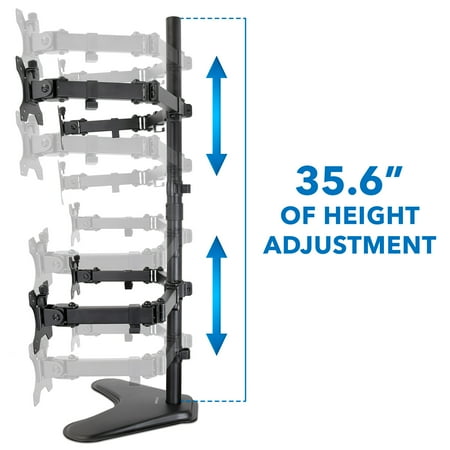 Mount-It! - Quad Monitor Desk Stand - Black