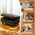 thumbnail image 7 of JESTOP Wood Storage Ottoman Bench with Footrest, Faux Leather Upholstered Rectangle Stool, 28.5" x 19.5" x 17.5", 7 of 7