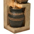 thumbnail image 5 of Cascading Bowl and Jug 46" High Large Rustic Indoor Outdoor Decor Faux Stone Floor Fountain with Light LED, 5 of 10