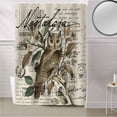 thumbnail image 5 of Fabric Shower Curtain, Retro Owl Envelope Postmark Pattern Bathroom Curtain with 12 Hooks Waterproof No Bad Odor Machine Washable Bath Curtains for Bathroom, Spa Room, 36"x72", 5 of 6