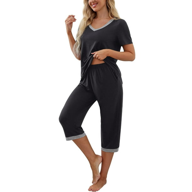 Sleepwear Polyester Pajamas Cropped Trousers For Home ANGGREK Ropa