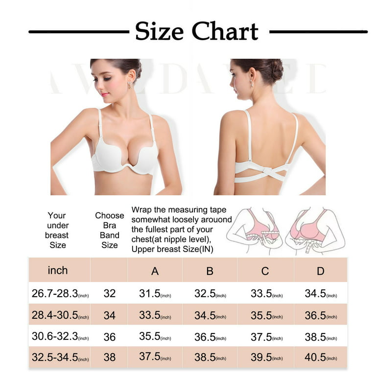 KEYBANG Push up Bras for Women Womens Convertible Bra Clearance Breathable  Sports Bra Women's Plus Size Bras (Buy 2 get 1 free),White,80D