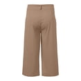 thumbnail image 4 of BUWTTER Mens Capri Pants Flat Front 3/4 Length Trouers Summer Lightweight Breathable Straight Leg Shorts with Pockets Brown S, 4 of 5