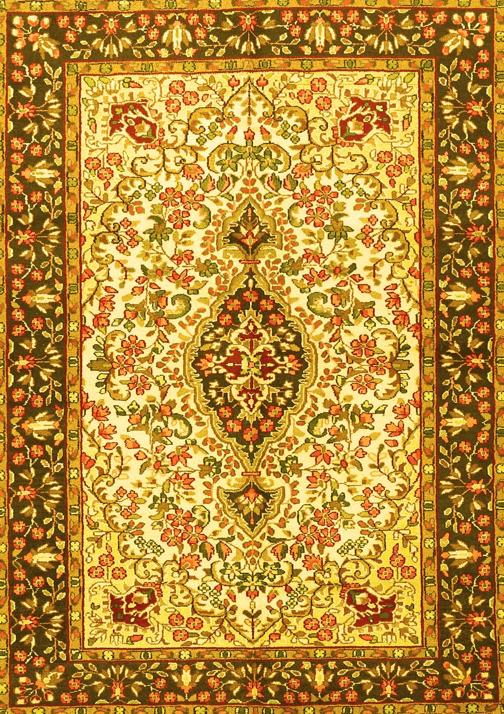 Yellow Rectangular Rug Ahgly Company Machine Washable Indoor Rectangle Persian Yellow ...