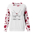 thumbnail image 5 of Valentines Shirt for Women Cute Candy Couple Love Heart Print Crewneck Long Sleeve Sweatshirts Valentine's Day Gifts Loverr Loose Fit Tops Outfit Clothes, 5 of 5