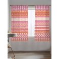 thumbnail image 5 of Sheer Curtains 63 Inch Length, Pink Orange Boho Semi Sheer Curtains Light Filtering Window Treatment, Vintage Ethnic Tribe Abstract Art Privacy Voile Drapes for Living Room Bedroom 52x63 Inch, 5 of 7